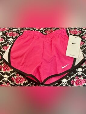 Nike Toddler Size 4T Bright Pink Athletic Running Shorts with Black Trim